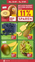 Gazetka promocyjna Aldi Nord - Von Montag - Gazetka - ważna od 27.07 do 27.07.2024 - strona 2 - produkty: aldi, ananas, angebot, ball, beere, beeren, eis, Elan, heidelbeere, heidelbeeren, kiwi, mango, rum, salat, Schal, Schale, Ti, zespri, ZTE