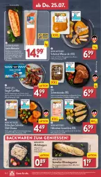 Gazetka promocyjna Aldi Nord - Von Montag - Gazetka - ważna od 27.07 do 27.07.2024 - strona 26 - produkty: aqua, backwaren, baguette, braten, brustfilet, chili, filet, filets, gewürz, gin, grill, Hähnchen-Innenfilets, Hefe, Heu, Käse, kotelett, lachs, lachsfilet, lachsfilets, Ofen, olive, oliven, Ria, Rippen, Schmelzkäse, schmelzkäsezubereitung, schnitzel, schwein, schweine, schweinenacken, steak, steaks, steinofen, Ti, tisch, wein, weine, wiener, ZTE