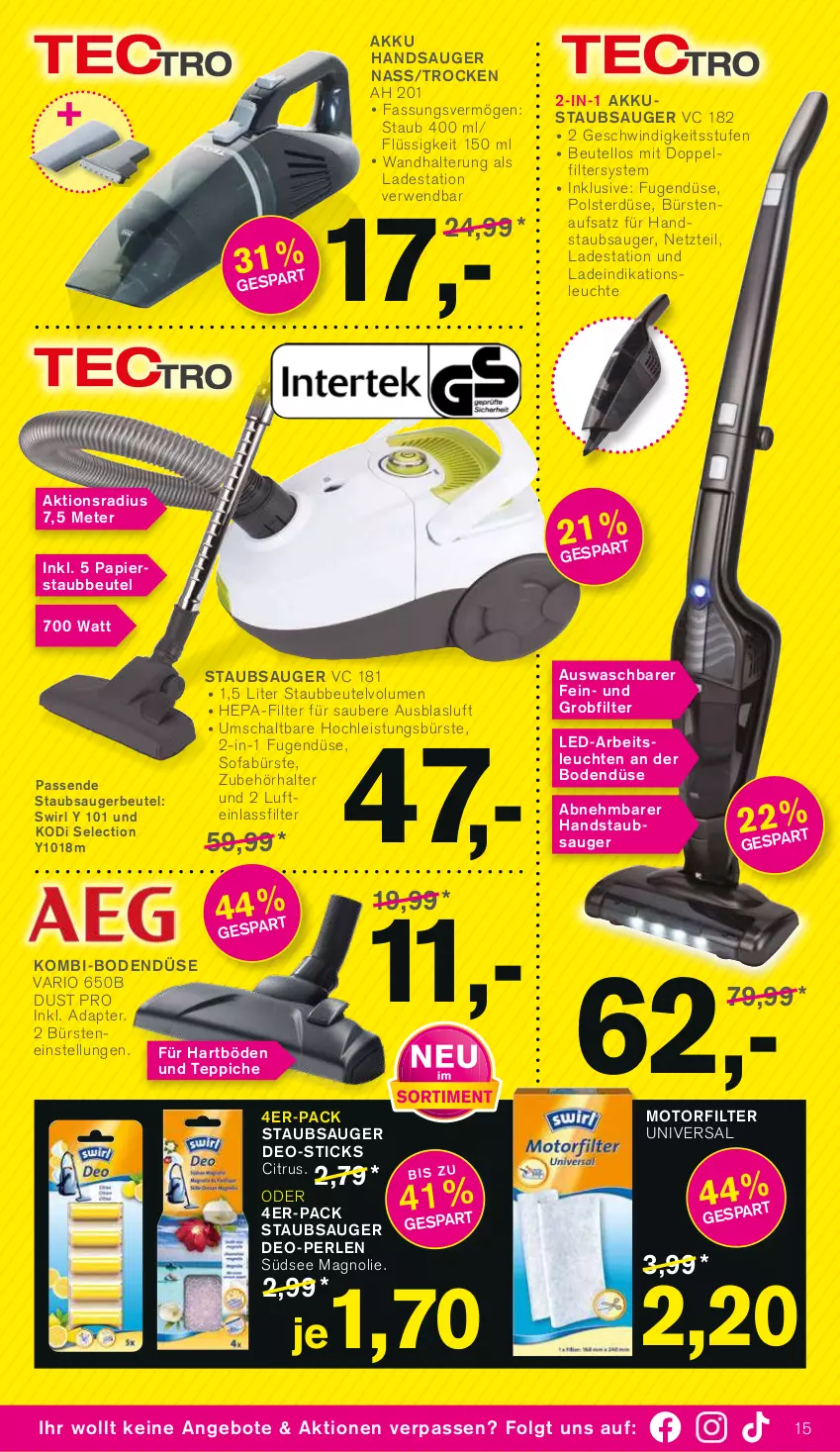 Aktueller Prospekt Kodi - Prospekte - von 22.10 bis 27.10.2022 - strona 15 - produkty: adapter, akku, angebot, angebote, Arbeitsleuchte, beutel, bürste, bürsten, citrus, deo, eis, handstaubsauger, Leuchte, leuchten, LG, papier, perlen, rwe, Schal, Sofa, staubbeutel, staubsauger, staubsaugerbeutel, swirl, teppich, teppiche, Ti, usb, wandhalterung, ZTE