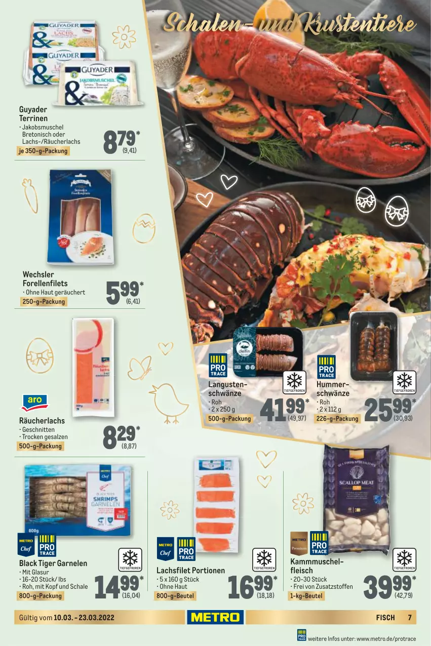 Aktueller Prospekt Metro - Feinkost Spezial - von 10.03 bis 23.03.2022 - strona 7 - produkty: beutel, eis, elle, filet, filets, fisch, fleisch, forelle, garnelen, jako, lachs, lachsfilet, lack, Metro, Räucherlachs, rel, salz, Schal, Schale, schnitten, terrine, Ti, Tiere