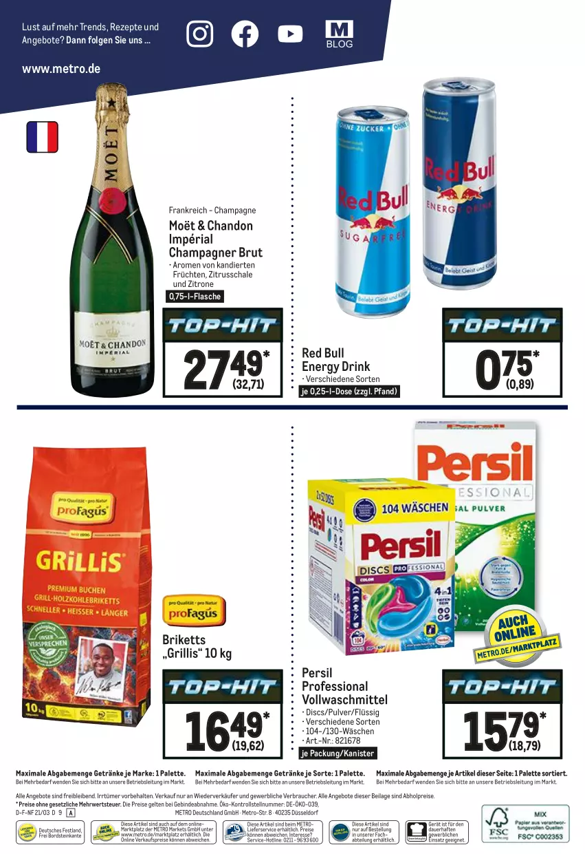 Aktueller Prospekt Metro - GastroJournal - von 25.03 bis 07.04.2021 - strona 36 - produkty: abholpreise, Abtei, angebot, angebote, auer, briketts, brut, champagne, champagner, drink, eis, energy drink, flasche, früchte, früchten, getränk, getränke, grill, ilag, LG, lieferservice, Metro, Palette, persil, Rauch, red bull, reis, rezept, rezepte, Ria, rwe, Schal, Schale, Ti, vollwaschmittel, waschmittel, zitrone