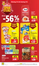 Gazetka promocyjna Lidl - Aktionsprospekt - Gazetka - ważna od 15.04 do 15.04.2023 - strona 8 - produkty: actimel, actimel drink, aktionspreis, alesto, bites, danone, danone actimel drink, drink, eis, elle, intermezzo, joghur, joghurt, mandel, mandeln, natur, ndk, preisvorteil, reis, sahne, Sahnejoghurt, Schal, Schale, Segafredo, teller, Ti, tuc, zott, ZTE