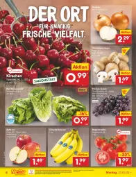 Gazetka promocyjna Netto Marken-Discount - Filial-Angebote - Gazetka - ważna od 27.05 do 27.05.2023 - strona 6 - produkty: asti, banane, bananen, bestpreis, beutel, braun, champignon, chiquita, eis, Elan, kirsch, kirsche, kirschen, ndk, reis, rispentomaten, Romanasalat, salat, Schal, Schale, Ti, tomate, tomaten, trauben, zwiebel, zwiebeln