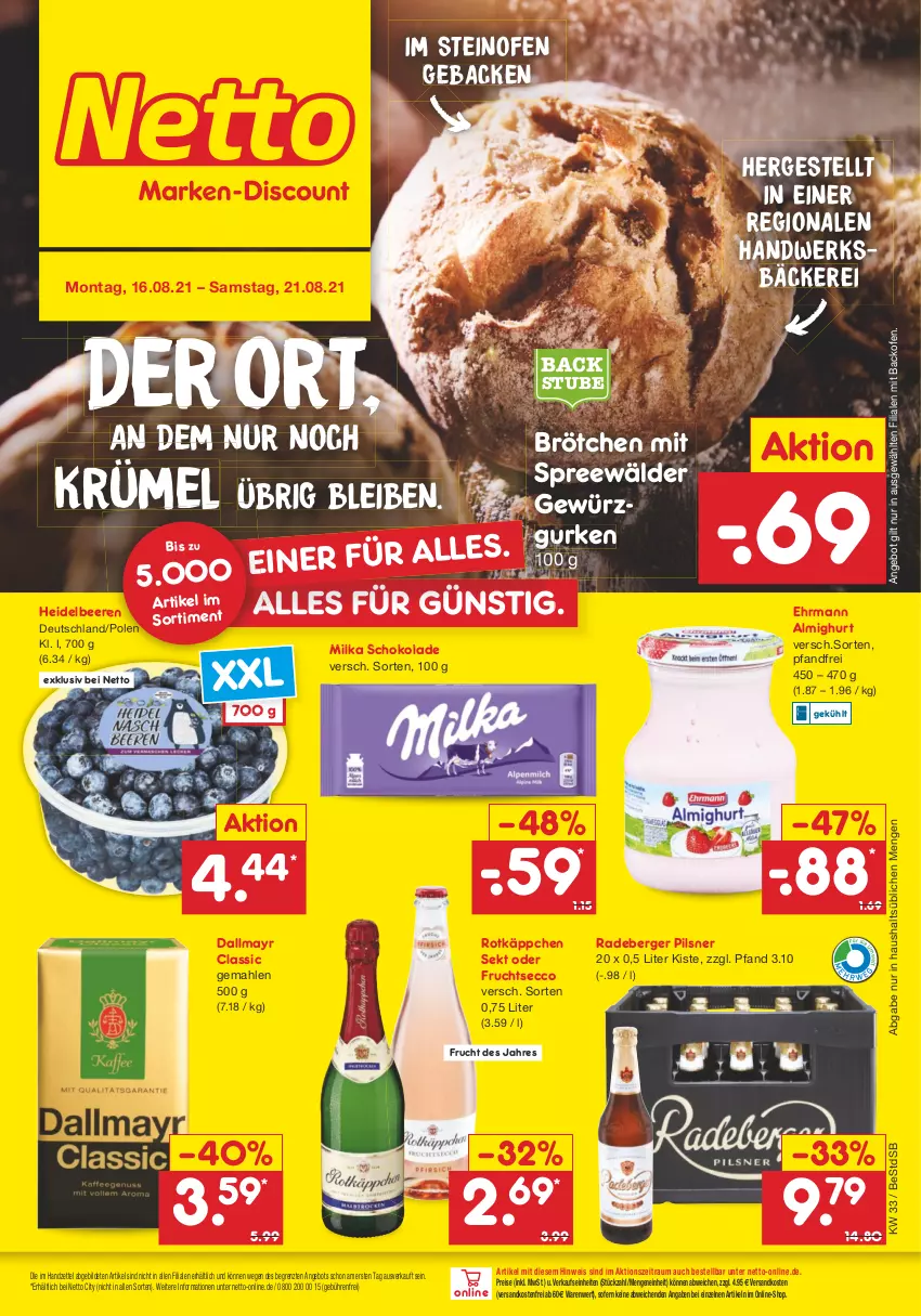 Aktueller Prospekt Netto Marken-Discount - Filial Angebote - von 16.08 bis 21.08.2021 - strona 1