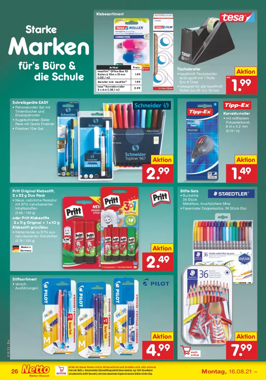 Aktueller Prospekt Netto Marken-Discount - Filial Angebote - von 16.08 bis 21.08.2021 - strona 26