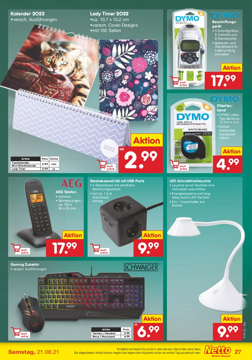 Aktueller Prospekt Netto Marken-Discount - Filial Angebote - von 16.08 bis 21.08.2021 - strona 27