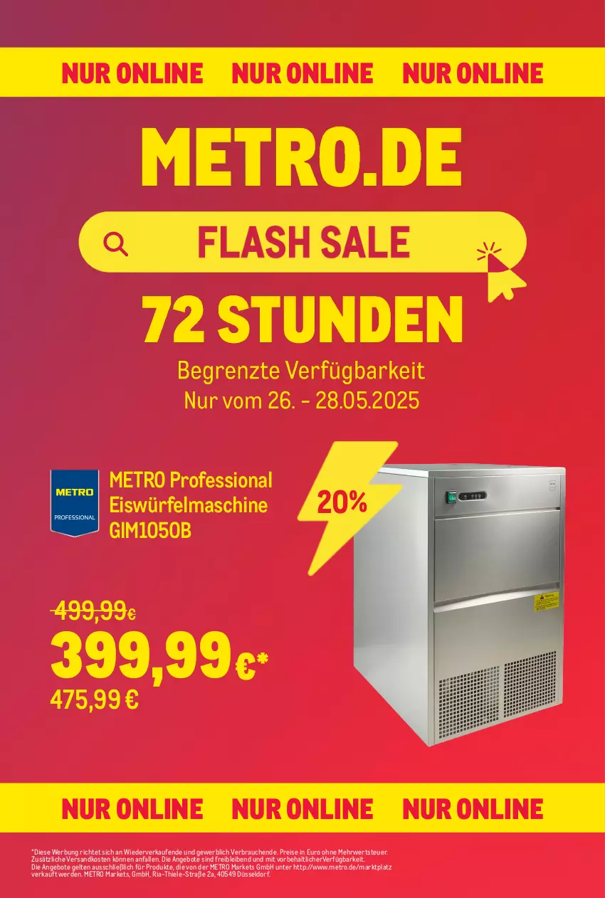 Aktueller Prospekt Metro - Online: Wochen-Angebote - von 26.05 bis 01.06.2025 - strona 1 - produkty: angebot, angebote, eis, eiswürfel, erde, Metro, ndk, Rauch, reis, Ria, rwe, würfel