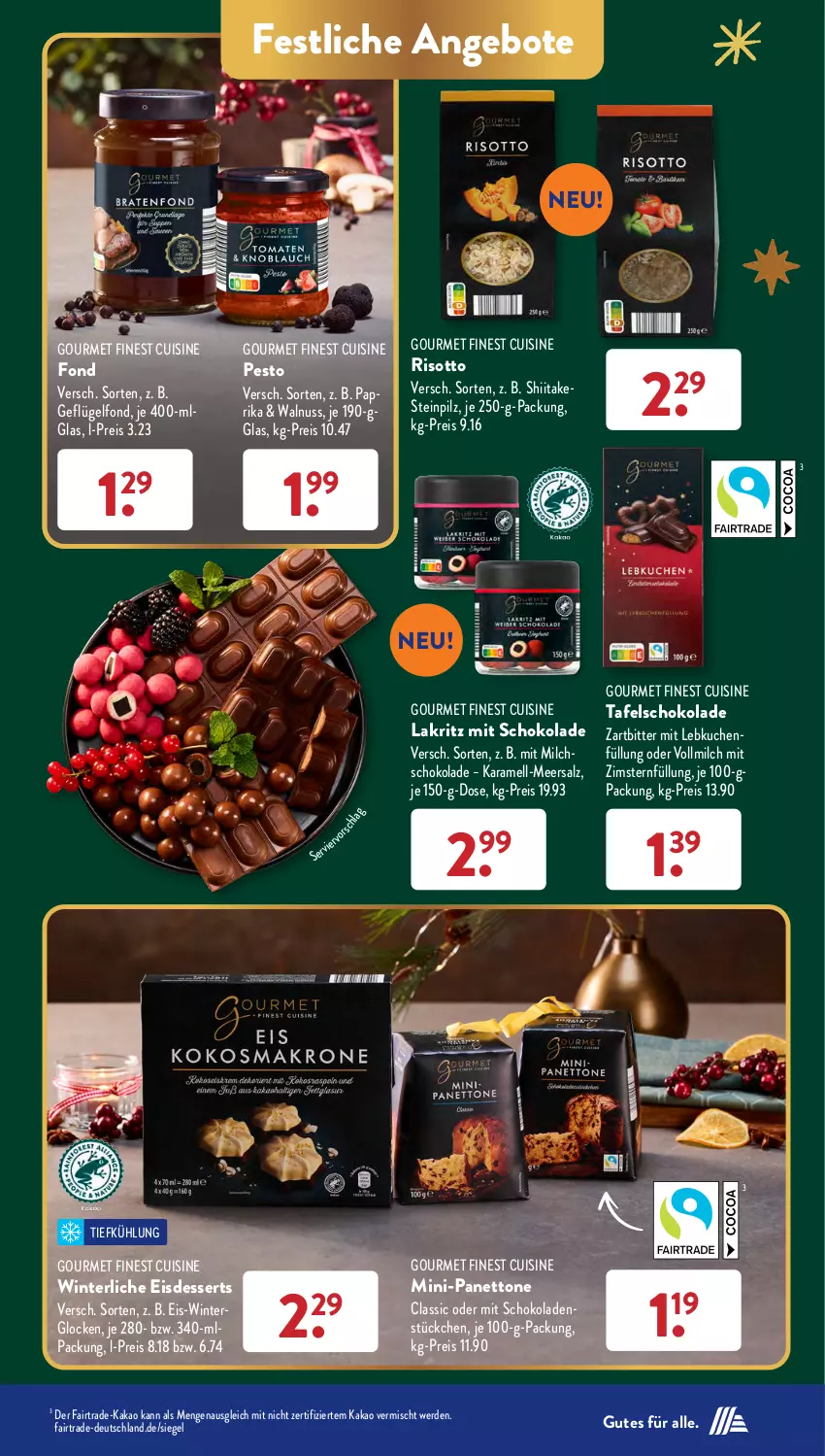 Aktueller Prospekt AldiSud - NÄCHSTE WOCHE - von 11.12 bis 16.12.2023 - strona 13 - produkty: angebot, angebote, dessert, desserts, eis, erde, Geflügel, Geflügelfond, je 250-g-packung, kakao, karamell, kuchen, Lakritz, Lebkuchen, LG, meersalz, milch, nuss, paprika, pesto, reis, risotto, salz, schoko, schokolade, schokoladen, tafelschokolade, Ti, vollmilch, walnuss