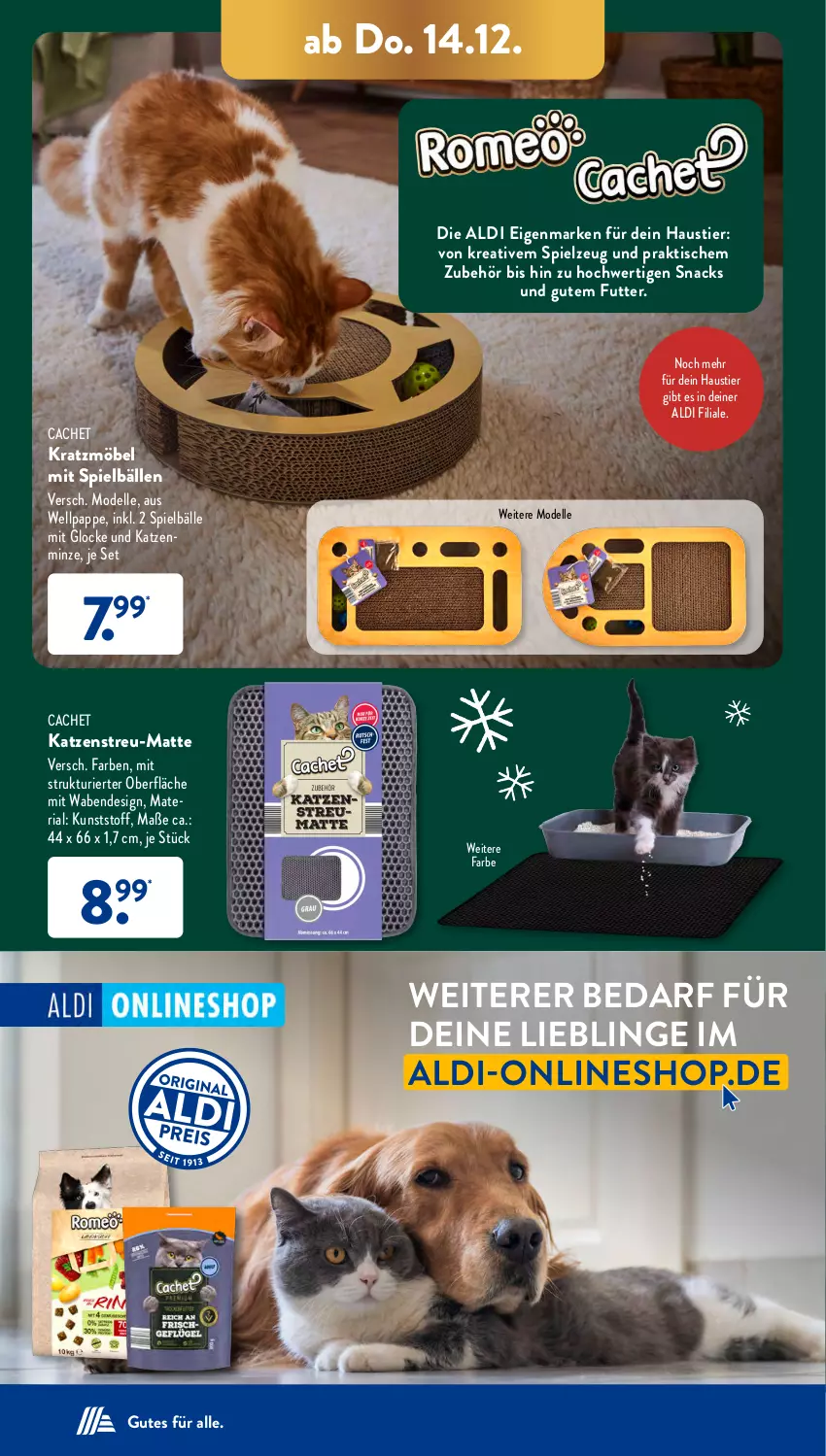 Aktueller Prospekt AldiSud - NÄCHSTE WOCHE - von 11.12 bis 16.12.2023 - strona 39 - produkty: aldi, aust, dell, elle, Katzenstreu, minze, möbel, Mode, Ria, snack, snacks, spielzeug, Stier, Ti, tisch