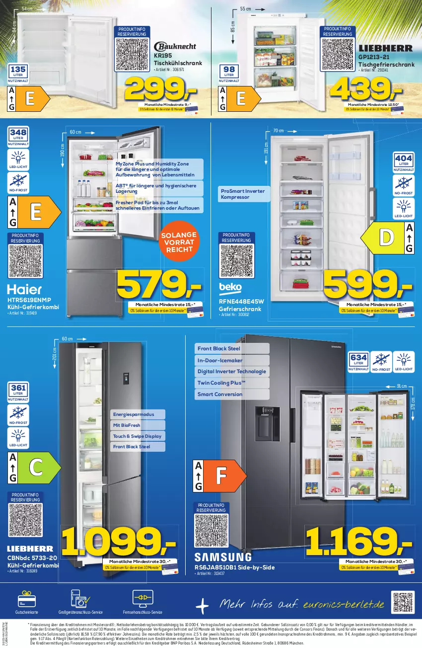 Aktueller Prospekt Berlet - Markt ändern > - von 24.07 bis 29.07.2023 - strona 9 - produkty: bio, consors finanz, eimer, eis, elle, gefrierschrank, gutschein, kompressor, kühlschrank, lack, lebensmittel, led-licht, LG, mastercard, Schere, Schrank, tee, Ti, tisch