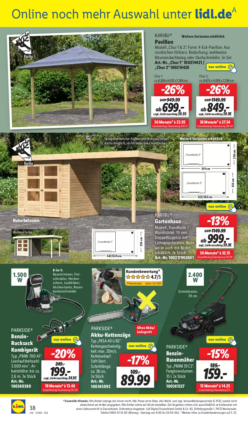 Aktueller Prospekt Lidl - Aktionsprospekt - von 12.02 bis 17.02.2024 - strona 46 - produkty: akku, angebot, angebote, Bau, Brei, dell, eis, elle, Garten, Gartenhaus, heckenschere, Kette, ladegerät, Mode, natur, ndk, Parkside, pavillon, rasen, rasenmäher, rasentrimmer, reis, rel, Ria, rucksack, sac, säge, Schal, Schale, Schere, schnitten, spiegel, telefon, Ti, uhr