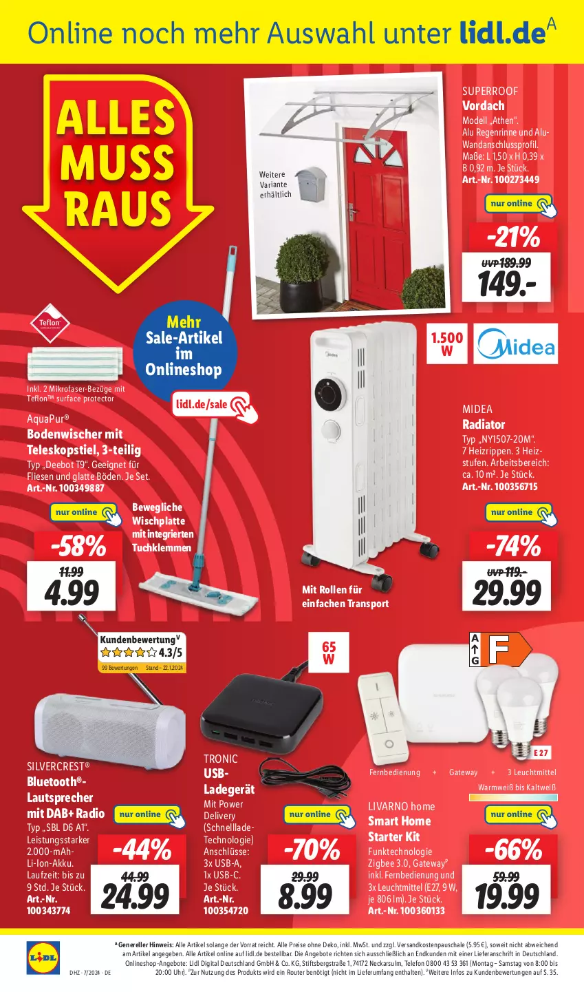 Aktueller Prospekt Lidl - Aktionsprospekt - von 12.02 bis 17.02.2024 - strona 48 - produkty: akku, angebot, angebote, aqua, AquaPur, bodenwischer, dell, eis, elle, fernbedienung, HP, ladegerät, latte, lautsprecher, leuchtmittel, li-ion-akku, mikrofaser, Mode, ndk, Radio, reis, rel, Ria, Rippen, Router, rum, Schal, Schale, silvercrest, Sport, Surf, telefon, Teleskop, teleskopstiel, Ti, tuc, uhr, usb