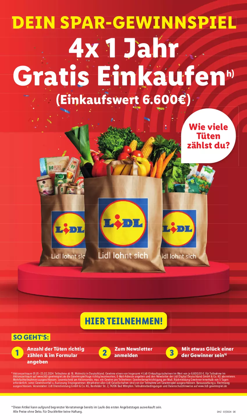 Aktueller Prospekt Lidl - Aktionsprospekt - von 12.02 bis 17.02.2024 - strona 57 - produkty: angebot, Bad, eis, gewinnspiel, gutschein, gutscheine, reis, Ti, Tüte, ZTE