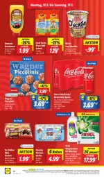 Gazetka promocyjna Lidl - Aktionsprospekt - Gazetka - ważna od 17.02 do 17.02.2024 - strona 22 - produkty: angebot, ariel, ariel waschmittel, coca-cola, cola, coupon, Dr. Oetker, eis, elle, fanta, ferdi fuchs, Floralys, homann, küche, kuchen, Küchen, küchentücher, Mezzo Mix, ndk, Nissin, piccolinis, pizza, preisvorteil, reis, salami, sauce, Schal, Schale, snack, snacks, sprite, teller, Ti, tücher, wagner, waschmittel