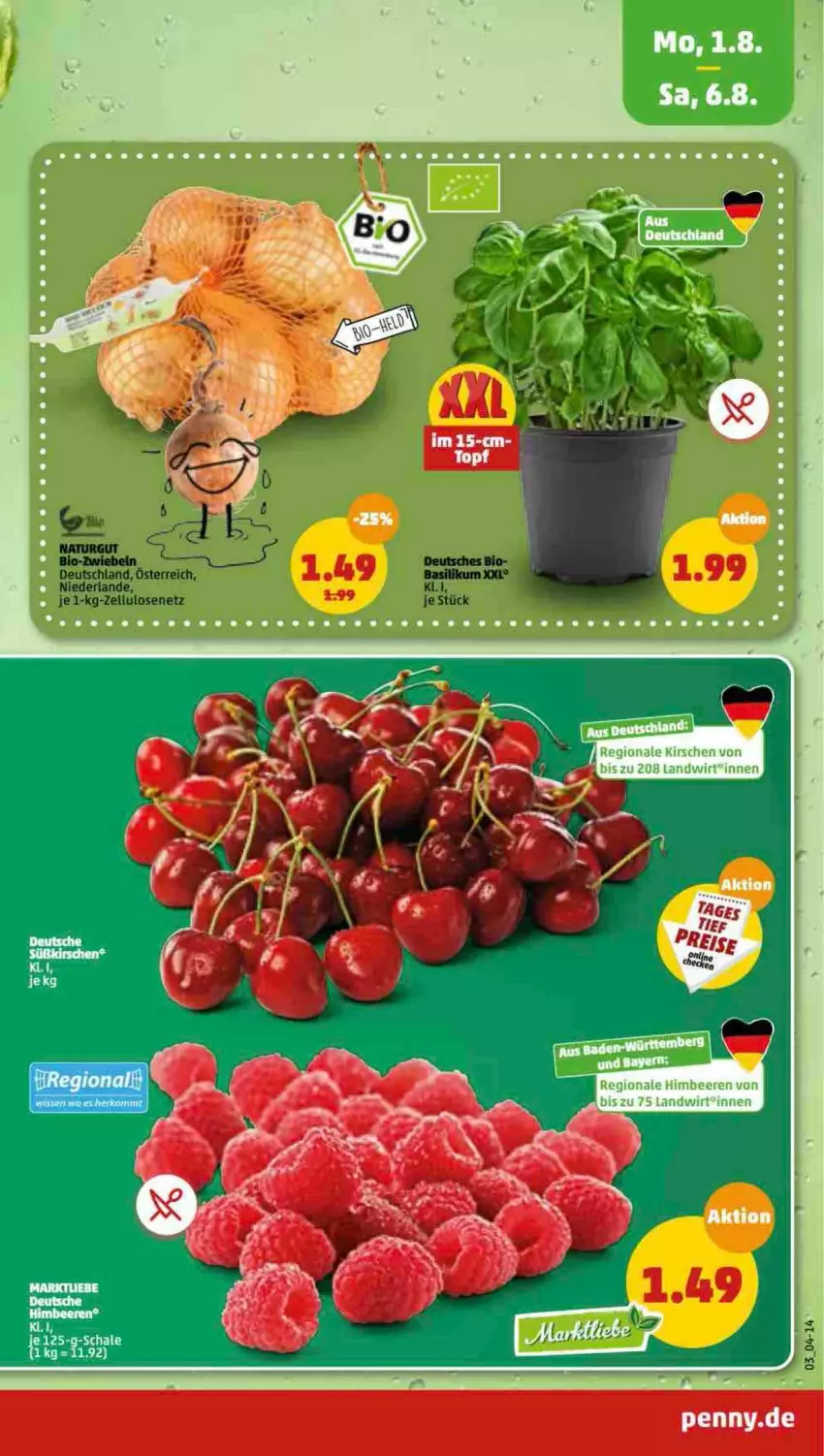 Aktueller Prospekt Penny - Prospekte - von 01.08 bis 06.08.2022 - strona 3 - produkty: beere, beeren, himbeer, himbeere, himbeeren, Ti