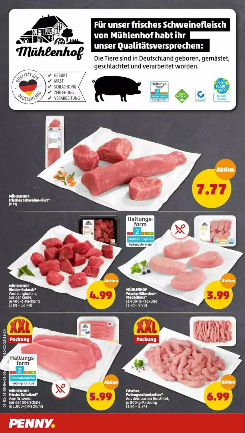 Aktueller Prospekt Penny - Prospekte - von 01.08 bis 06.08.2022 - strona 6 - produkty: Frische Hähnchen, gulasch, jungbullen, LG, medaillons, Ofen, rind, rinder