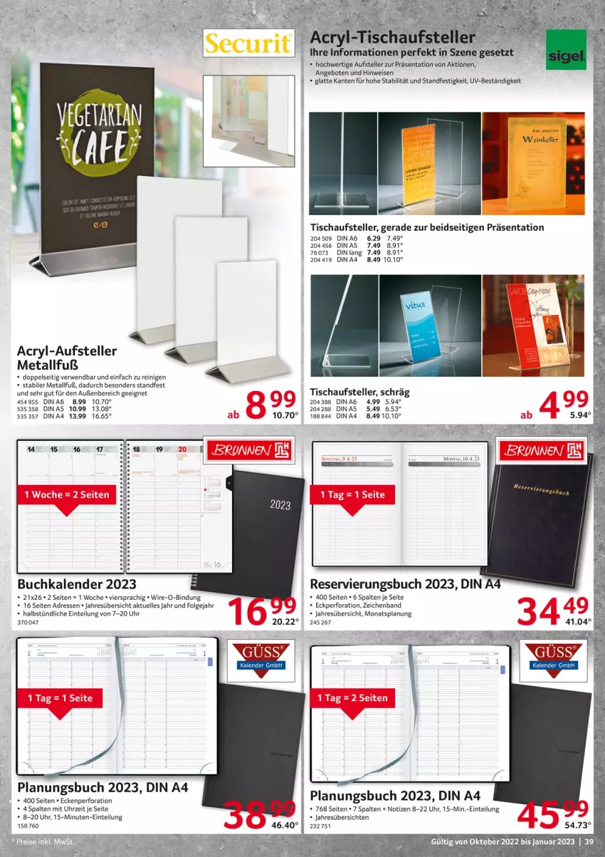 Aktueller Prospekt Selgros - Gastrokatalog - von 01.10.2022 bis 31.01.2023 - strona 39 - produkty: angebot, angebote, buch, din a4, eier, eis, elle, ente, latte, LG, rwe, Stier, tee, teller, Ti, tisch, uhr, wein