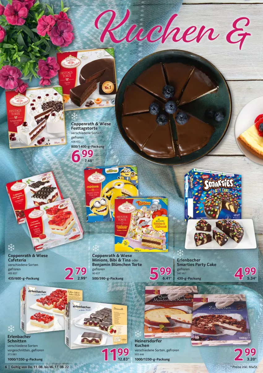 Aktueller Prospekt Selgros - Food - von 11.08 bis 17.08.2022 - strona 6 - produkty: Benjamin blümchen torte, buch, coppenrath, eis, kuchen, reis, Ria, schnitten, smarties, Ti, torte