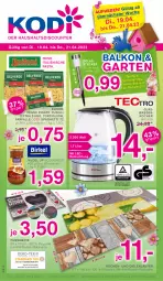 Gazetka promocyjna Kodi - Prospekte - Gazetka - ważna od 21.04 do 21.04.2022 - strona 1 - produkty: beleuchtung, bolognese, eis, elle, farfalle, fusilli, Garten, italienische pasta, Kocher, küche, Küchen, Läufer, lion, nudel, pasta, penne, penne rigate, reis, spaghetti, Sugo, teller, Ti, wasser, wasserkocher