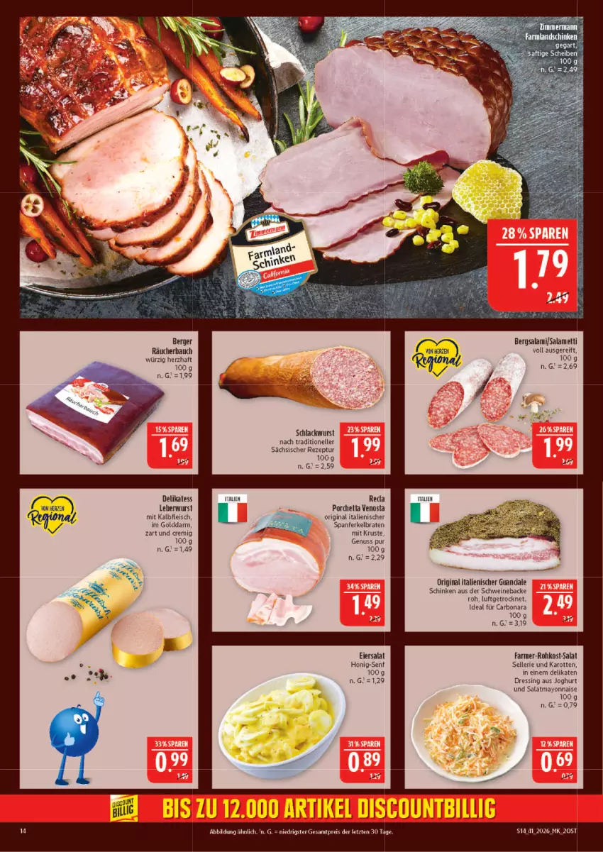 Aktueller Prospekt Marktkauf - Prospekt - von 04.10 bis 10.10.2026 - strona 14 - produkty: Bau, Berger, Bona, braten, dressing, eier, eiersalat, eis, elle, fleisch, gin, honig, Honig-Senf, joghur, joghurt, Kalbfleisch, karotten, lack, leberwurst, mayonnaise, Mett, mit kalbfleisch, nuss, reis, rezept, saft, salami, salat, schinken, schwein, schweine, senf, Ti, wein, weine, wurst, Yo, ZTE