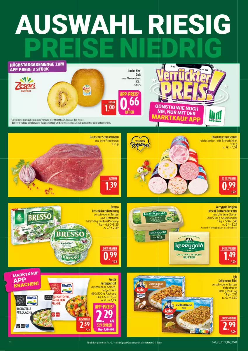 Aktueller Prospekt Marktkauf - Prospekt - von 04.10 bis 10.10.2026 - strona 2 - produkty: angebot, angebote, butter, eis, gin, jumbo, kartoffel, kiwi, LG, reis, Ti, wein, ZTE
