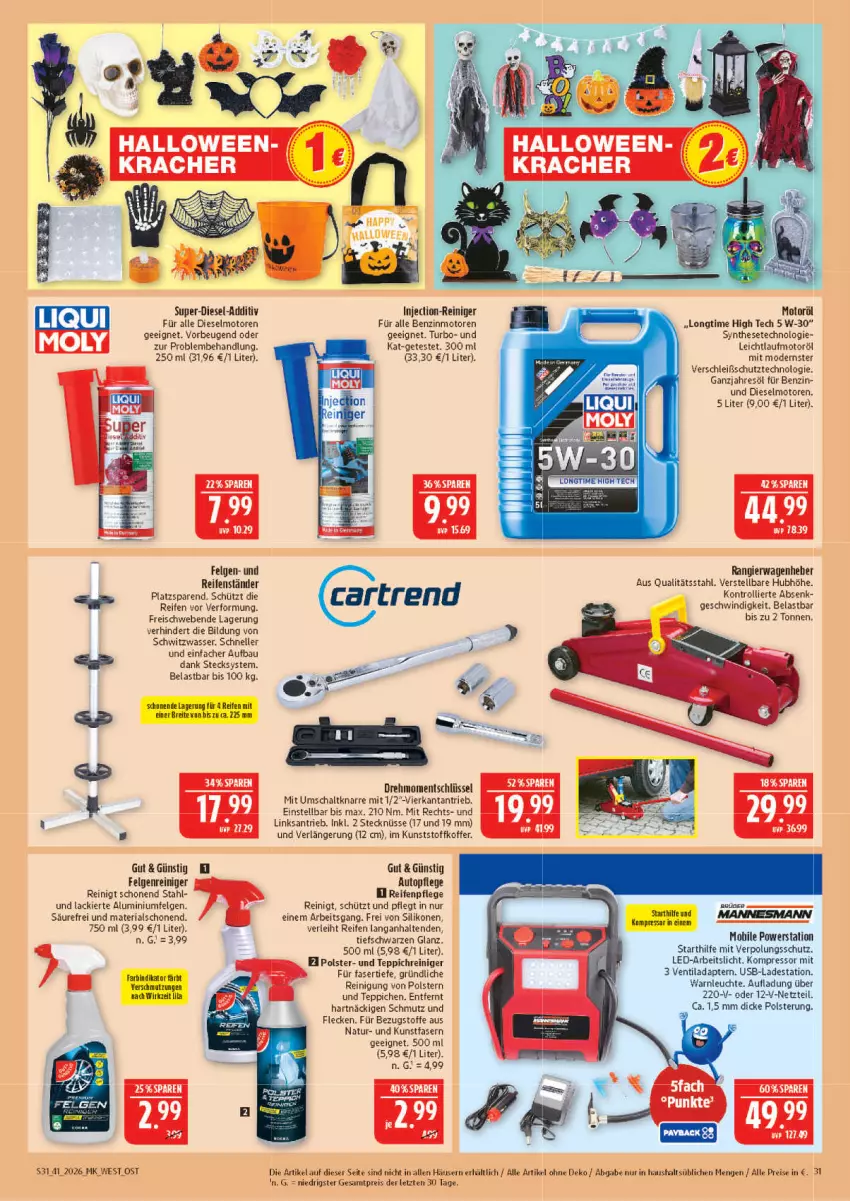 Aktueller Prospekt Marktkauf - Prospekt - von 04.10 bis 10.10.2026 - strona 31 - produkty: adapter, aluminiumfelgen, auto, Bau, Diesel, eis, elle, felgen, Felgenreiniger, koffer, kompressor, lack, Leuchte, LG, Mode, natur, reifen, Reifenpflege, reiniger, Reinigung, reis, Ria, Schal, teppich, teppiche, Ti, topf, trolli, usb, wasser, ZTE