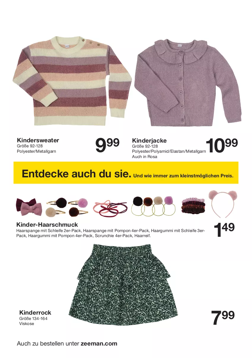 Aktueller Prospekt Zeeman - Prospekte - von 28.09 bis 11.10.2024 - strona 4 - produkty: decke, eis, elle, Haarschmuck, Jacke, Kinder, LG, reis, Schmuck, Sweater