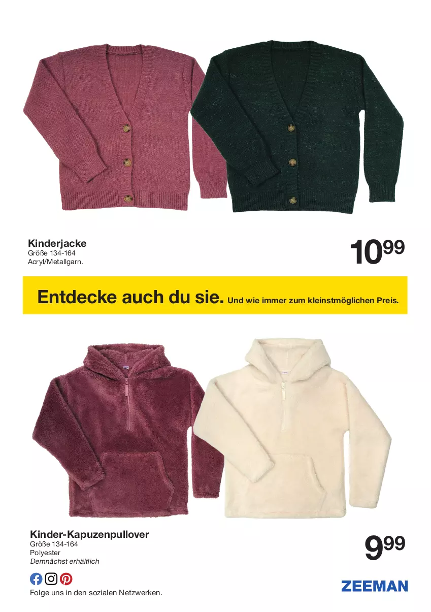 Aktueller Prospekt Zeeman - Prospekte - von 28.09 bis 11.10.2024 - strona 5 - produkty: decke, eis, Jacke, Kinder, LG, Pullover, reis