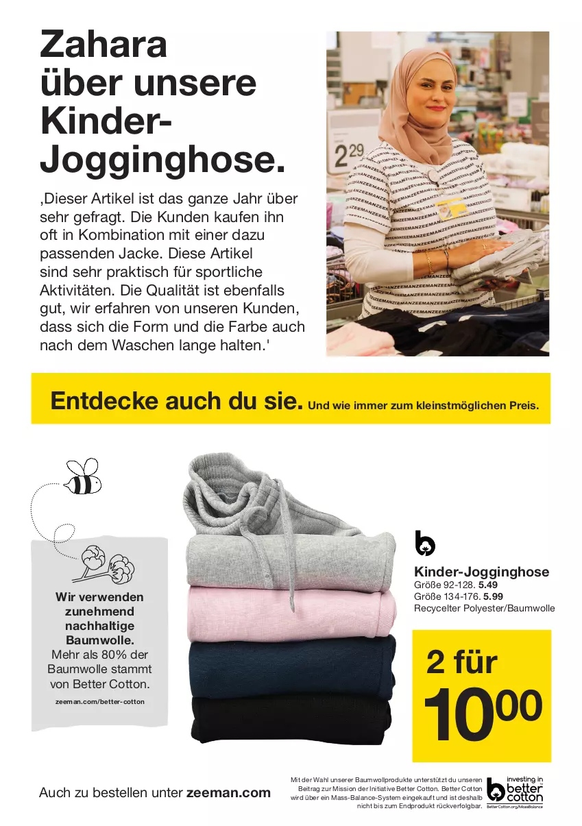 Aktueller Prospekt Zeeman - Prospekte - von 28.09 bis 11.10.2024 - strona 6 - produkty: Bau, baumwolle, bett, decke, eis, elle, gin, hose, Jacke, Jogginghose, Kinder, LG, reis, rwe, Sport, Ti, tisch, wolle