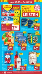 Gazetka promocyjna Aldi Nord - Von Montag - Gazetka - ważna od 05.10 do 05.10.2024 - strona 12 - produkty: actimel, aldi, aus der tiefkühlung, Bad, beanz, beutel, bitburger, bohne, bohnen, burger, danone, eis, flasche, fol epi, geback, getränk, gin, heinz, Käse, käsescheiben, kräuter, mac, martini, piccolinis, pils, reis, salz, sauce, tee, Ti, tomate, tomaten, tomatensauce, wagner, wein, Weiße Bohnen, ZTE