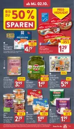 Gazetka promocyjna Aldi Nord - Von Montag - Gazetka - ważna od 05.10 do 05.10.2024 - strona 33 - produkty: almare, aqua, aufstrich, bambus, beef, bio, brot, brotaufstrich, burger, corned beef, eis, elle, erde, filet, filets, fleisch, gin, hawesta, hering, Herings, heringsfilets, ingwer, Käse, lachs, meerrettich, milch, Ofen, Räucherlachs, reis, Rettich, rind, rindfleisch, Rindfleisch im eigenen saft, ring, rwe, saft, salz, sauce, snack, snack time, soja, sojasauce, Sushi, teller, Ti, ziegenkäse, ZTE