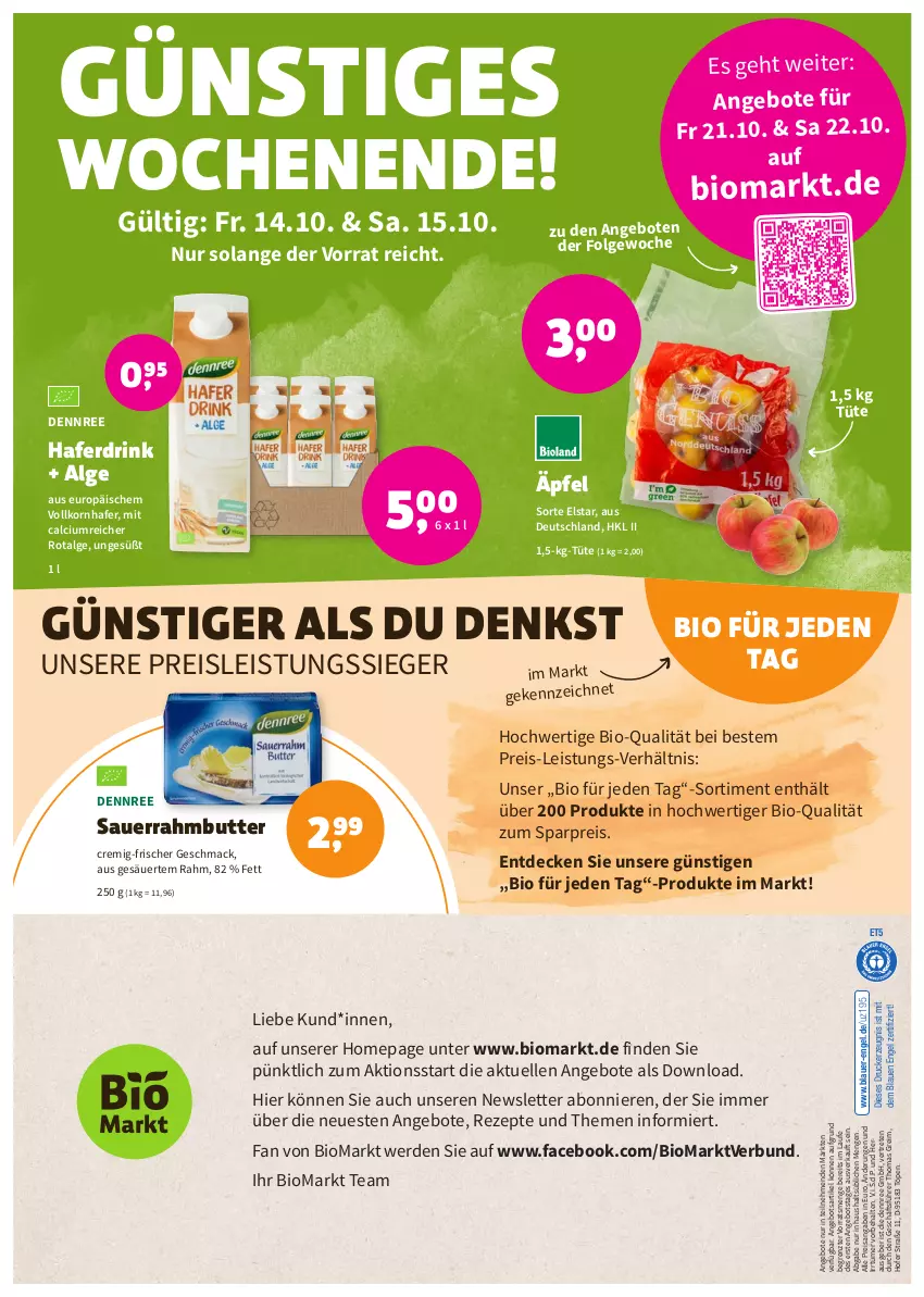 Aktueller Prospekt Denns Biomarkt - Prospekte - von 12.10 bis 25.10.2022 - strona 12 - produkty: angebot, angebote, auer, bio, butter, Calcium, decke, dennree, drink, drucker, eis, elle, Engel, erde, hafer, Haferdrink, kerze, korn, LG, mac, Omep, reis, rezept, rezepte, Sauerrahm, Ti, Tüte, ZTE