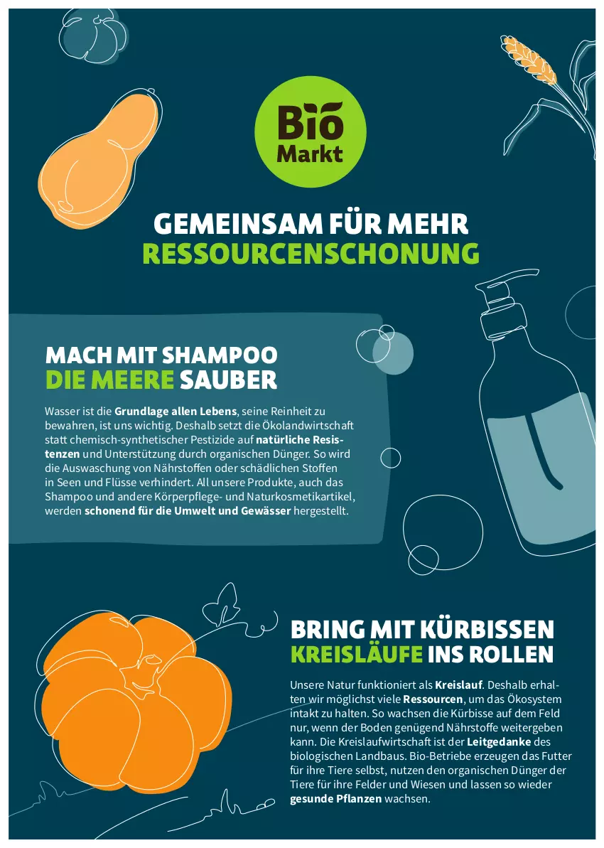 Aktueller Prospekt Denns Biomarkt - Prospekte - von 12.10 bis 25.10.2022 - strona 2 - produkty: Bau, bio, dünger, eis, erde, körperpflege, kosmetik, Kürbis, mac, natur, naturkosmetik, pflanze, pflanzen, reis, ring, shampoo, Ti, Tiere, tisch, wasser