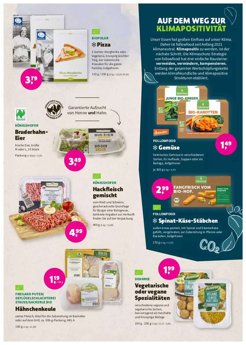 Aktueller Prospekt Denns Biomarkt - Prospekte - von 12.10 bis 25.10.2022 - strona 5 - produkty: aust, backofen, Bau, bio, bolognese, braten, burger, dennree, edamer, eier, eis, erde, fleisch, Geflügel, grill, hackfleisch, hackfleisch gemischt, ilag, Käse, Kette, mac, margherita, Ofen, pfanne, pizza, pute, Ria, rind, schwein, Spezi, spinat, suppe, suppen, Ti, Vegeta, wein