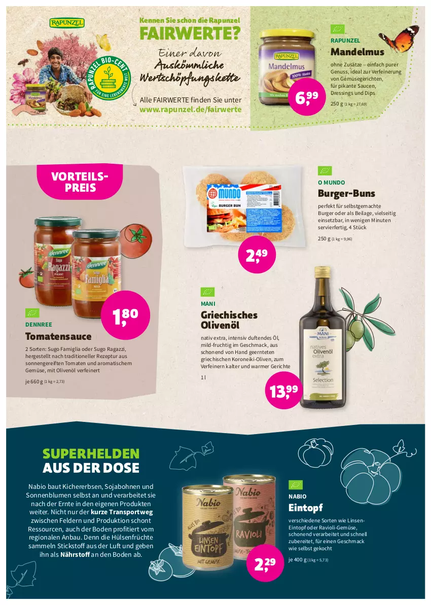 Aktueller Prospekt Denns Biomarkt - Prospekte - von 12.10 bis 25.10.2022 - strona 8 - produkty: Bau, bio, blume, blumen, bohne, bohnen, burger, dennree, dip, dressing, eintopf, eis, elle, erbsen, frucht, früchte, hülsenfrüchte, ilag, Kette, kichererbsen, linsen, mac, mandel, Mandelmus, nuss, olive, oliven, olivenöl, ravioli, reis, rezept, rwe, sauce, saucen, senf, soja, sonnenblume, sonnenblumen, Sport, Sugo, Ti, tisch, tomate, tomaten, tomatensauce, topf, vorteilspreis