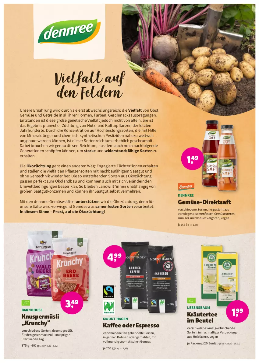 Aktueller Prospekt Denns Biomarkt - Prospekte - von 12.10 bis 25.10.2022 - strona 9 - produkty: auer, Bau, beutel, bohne, bohnen, dennree, direktsaft, dünger, eis, elle, ente, erde, espresso, Holz, kaffee, Knuspermüsli, kräuter, LG, mac, milch, müsli, nuss, obst, oder espresso, pflanze, pflanzen, Rauch, rum, saft, säfte, tee, Ti, tisch, ZTE