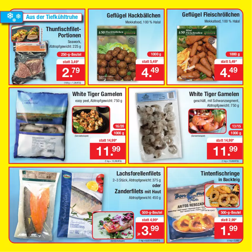 Aktueller Prospekt Zimmermann - Prospekte - von 13.12 bis 18.12.2021 - strona 5 - produkty: beutel, eis, elle, filet, filets, fisch, fleisch, forelle, garnelen, Geflügel, lachs, rel, ring, thunfisch, Ti, Tintenfischringe, Zander, Zanderfilets