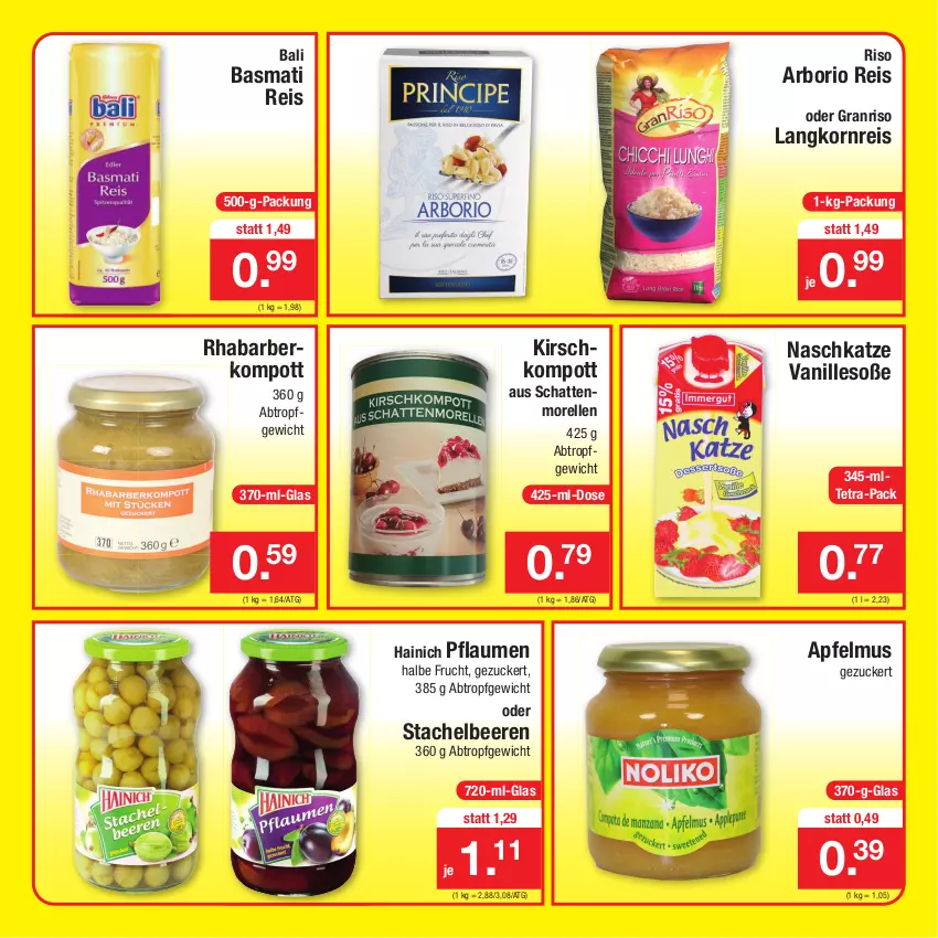 Aktueller Prospekt Zimmermann - Prospekte - von 13.12 bis 18.12.2021 - strona 9 - produkty: apfel, apfelmus, basmati, Basmati Reis, beere, beeren, eis, elle, frucht, kirsch, korn, Langkornreis, morellen, pflaume, pflaumen, reis, rel, rhabarber, schattenmorellen, Soße, Stachelbeeren, Ti, vanille, zucker