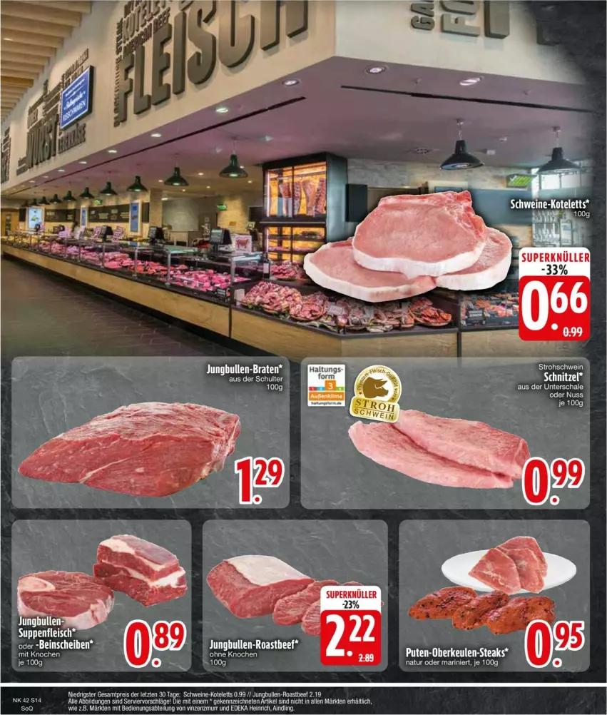 Aktueller Prospekt Edeka - Prospekte - von 14.10 bis 19.10.2024 - strona 16 - produkty: Abtei, beef, deka, eis, jungbullen, reis, roastbeef, Schal, Schale, schnitzel, schwein, schweine, tee, Ti, wein, weine, ZTE