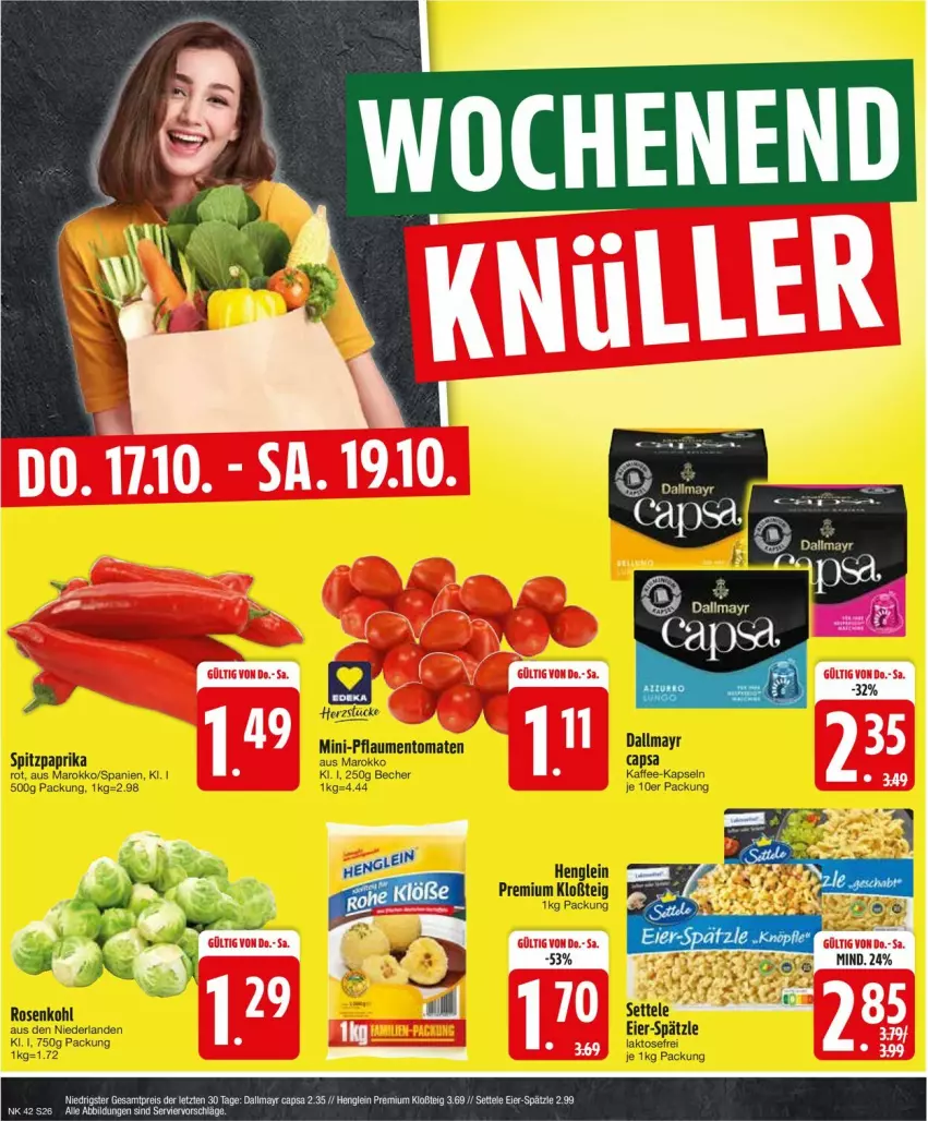 Aktueller Prospekt Edeka - Prospekte - von 14.10 bis 19.10.2024 - strona 28 - produkty: Cap, dallmayr, dallmayr capsa, henglein, settele