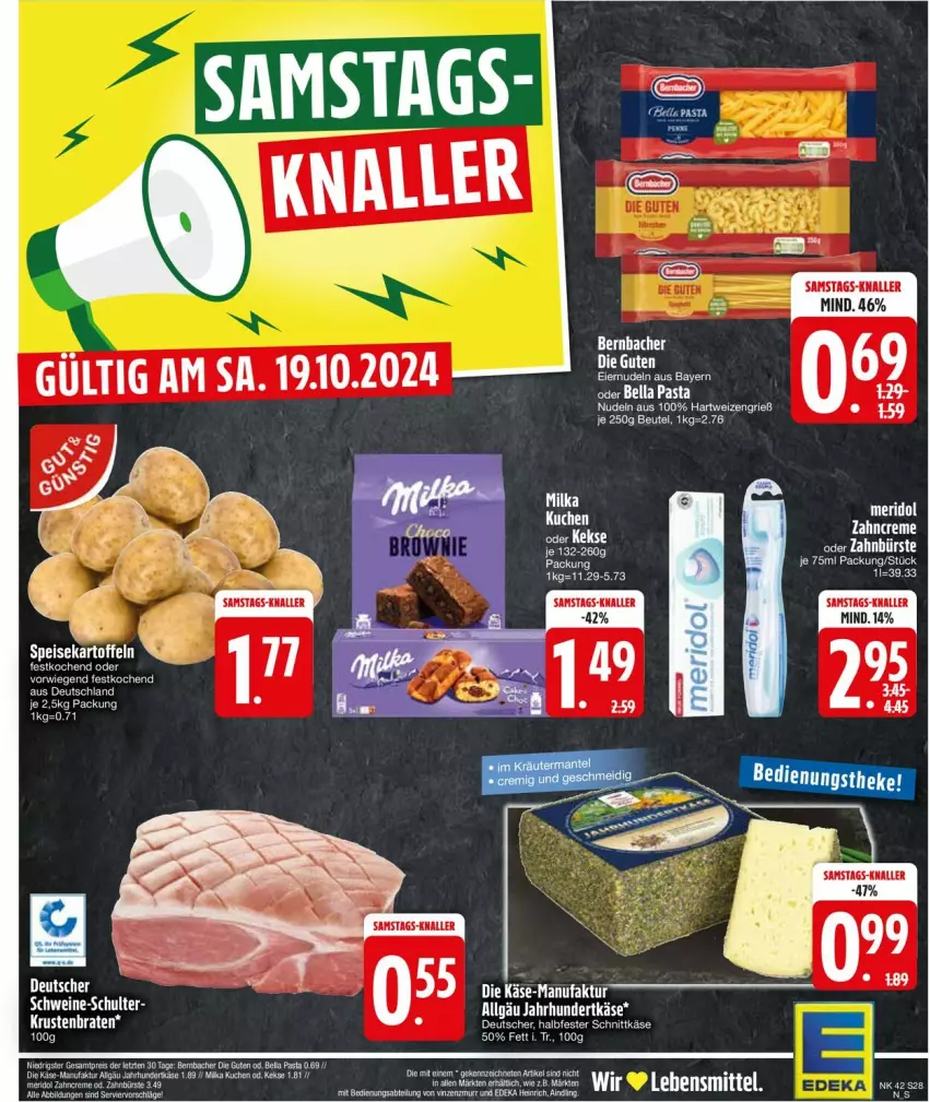 Aktueller Prospekt Edeka - Prospekte - von 14.10 bis 19.10.2024 - strona 30 - produkty: Abtei, bernbacher, beutel, bürste, creme, deka, eier, eiernudeln, eis, Faktu, halbfester schnittkäse, hartweizen, Käse, keks, kekse, kuchen, LG, meridol, nudel, nudeln, pasta, reis, schnittkäse, Ti, zahnbürste, zahncreme, ZTE