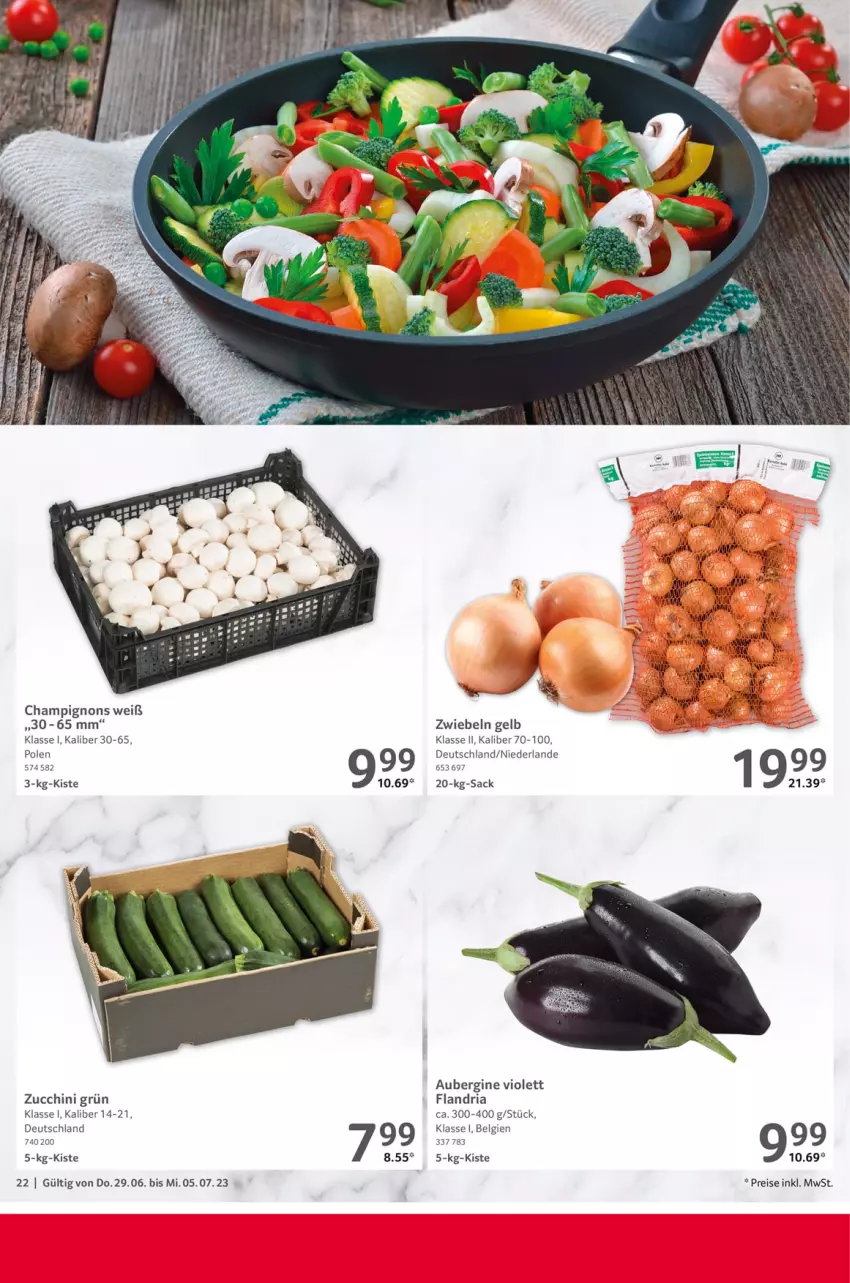 Aktueller Prospekt Selgros - Food - von 29.06 bis 05.07.2023 - strona 22 - produkty: aubergine, champignon, champignons, eis, gin, LG, reis, Ria, sac, Ti, zucchini, zwiebel, zwiebeln