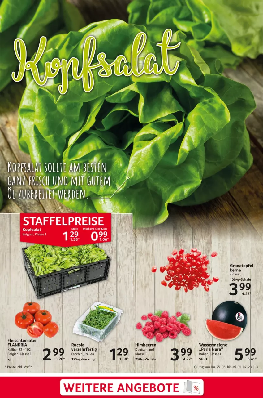 Aktueller Prospekt Selgros - Food - von 29.06 bis 05.07.2023 - strona 3 - produkty: ACC, angebot, angebote, apfel, beere, beeren, cola, eis, fleisch, grana, granatapfel, himbeer, himbeere, himbeeren, LG, melone, perla, Rana, reis, Ria, rucola, Schal, Schale, Ti, tomate, tomaten, wasser, wassermelone