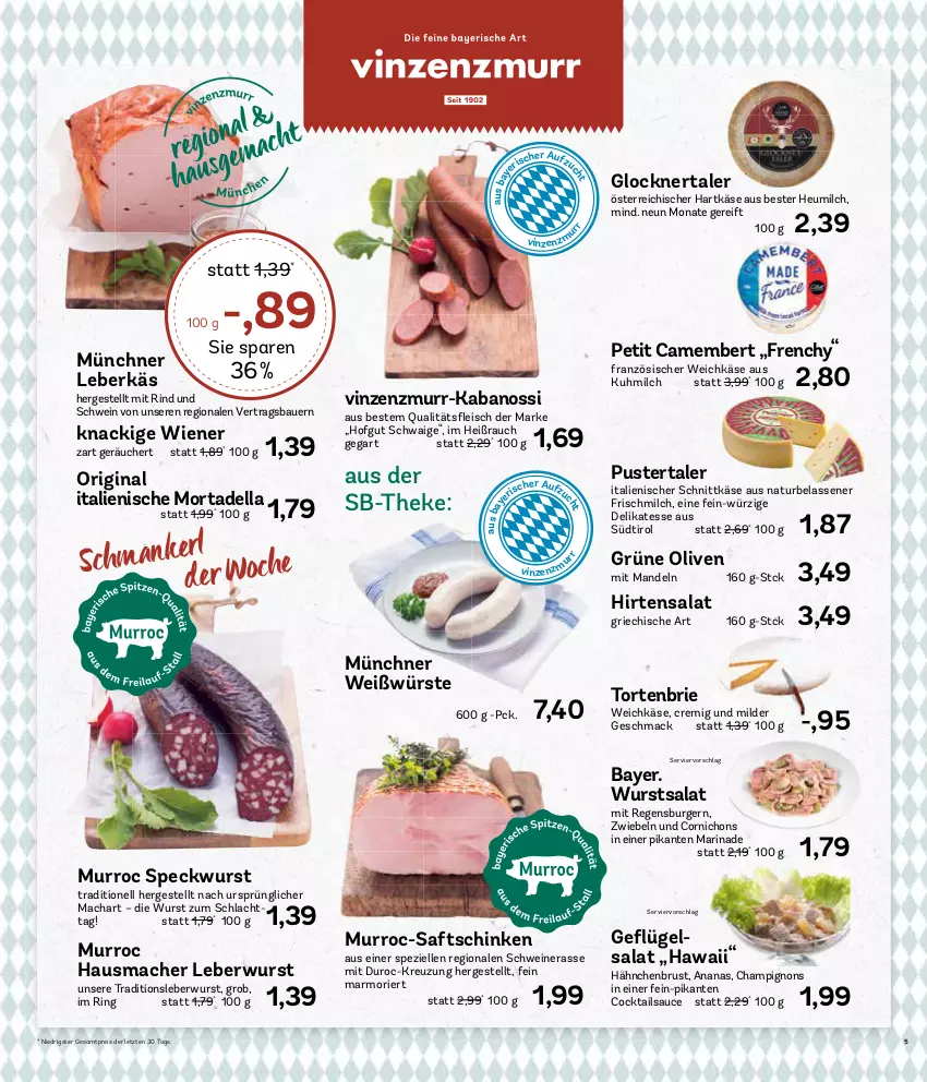 Aktueller Prospekt Aez - Prospekte - von 19.02 bis 24.02.2024 - strona 5 - produkty: ananas, auer, Bau, Bauer, brie, burger, camembert, champignon, champignons, cocktail, cocktails, dell, eis, elle, französischer weichkäse, gin, grüne oliven, hähnchenbrust, hartkäse, Hausmacher, Heu, heumilch, hofgut, kabanos, Käse, leberkäs, leberwurst, mac, mandel, mandeln, marinade, milch, mortadella, natur, olive, oliven, Rauch, regensburger, reis, rind, ring, saft, saftschinken, salat, sauce, schinken, schnittkäse, schwein, schweine, Speck, Spezi, Ti, torte, weichkäse, wein, weine, wiener, wurst, ZTE, zwiebel, zwiebeln