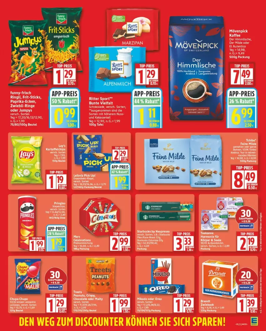 Aktueller Prospekt Edeka - Prospekte - von 26.01 bis 31.01.2026 - strona 11 - produkty: beutel, elle, espresso, Frit-Sticks, funny-frisch, HP, kaffee, mikado, nespresso, nuss, oreo, paprika, riegel, ring, schoko, schokolade, starbucks, Ti