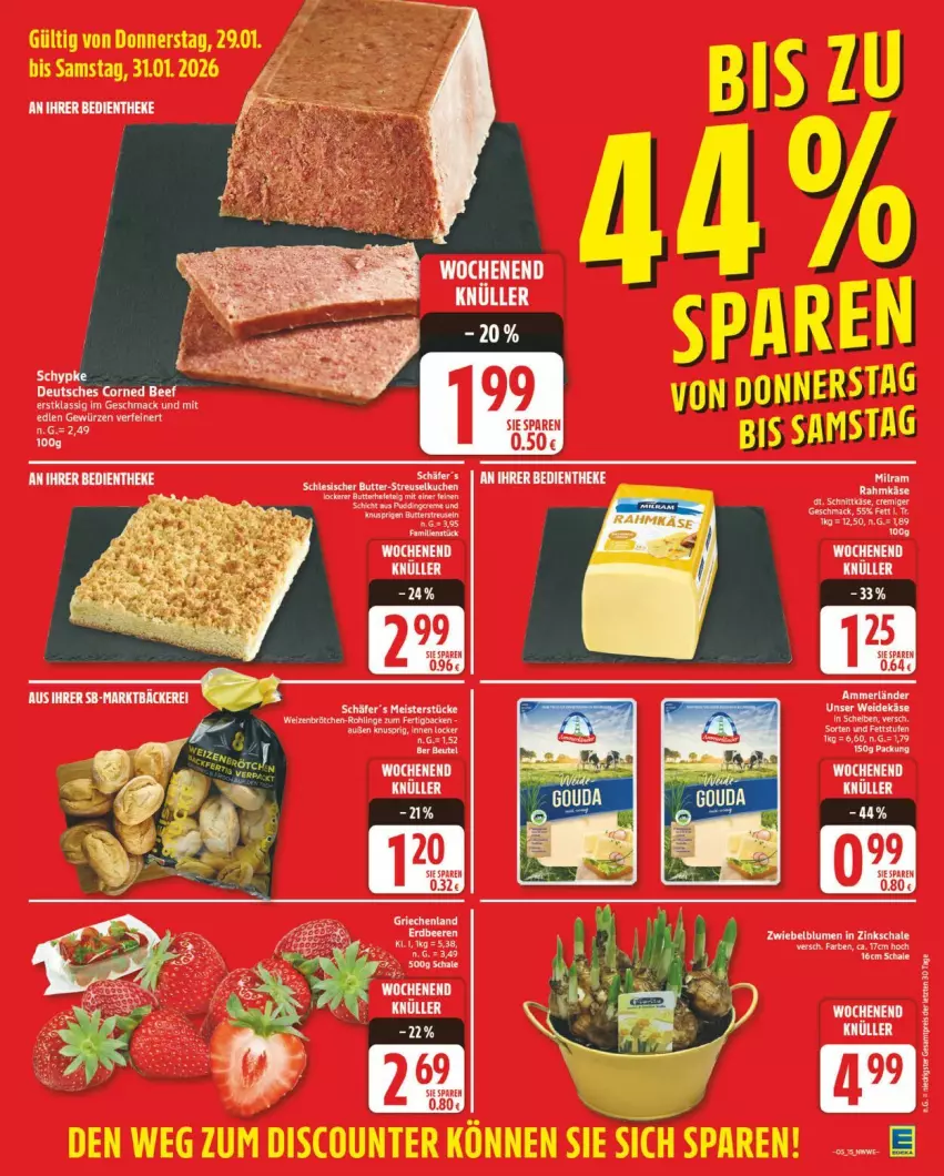 Aktueller Prospekt Edeka - Prospekte - von 26.01 bis 31.01.2026 - strona 15 - produkty: ammerländer, beutel, blume, blumen, butter, Hefe, kuchen, LG, merl, Schal, Schale, Streuselkuchen, zwiebel