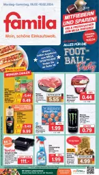 Gazetka promocyjna Famila - Prospekte - Gazetka - ważna od 10.02 do 10.02.2024 - strona 1 - produkty: angebot, angebote, aust, baileys, ball, Becher, beutel, dessert, drink, ehrmann, Ehrmann Grand Dessert, eis, elle, energy drink, ente, flasche, grill, grillplatte, irish cream, jever, kartoffel, kartoffeln, knorr, knorr fix, latte, lebensmittel, liqueur, monster, Monster Energy, piccolinis, reis, sac, saft, Schal, Schale, schwein, speisekartoffeln, spülmaschinen, suppe, suppen, suppenliebe, teller, Ti, wagner, wein, Wild, ZTE