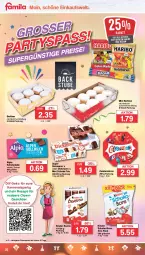 Gazetka promocyjna Famila - Prospekte - Gazetka - ważna od 10.02 do 10.02.2024 - strona 20 - produkty: alpia, berliner, beutel, eis, frucht, haribo, himbeer, Kinder, kinder bueno, maoam, reis, rezept, schoko, schoko-bons, schokolade, Ti, ZTE