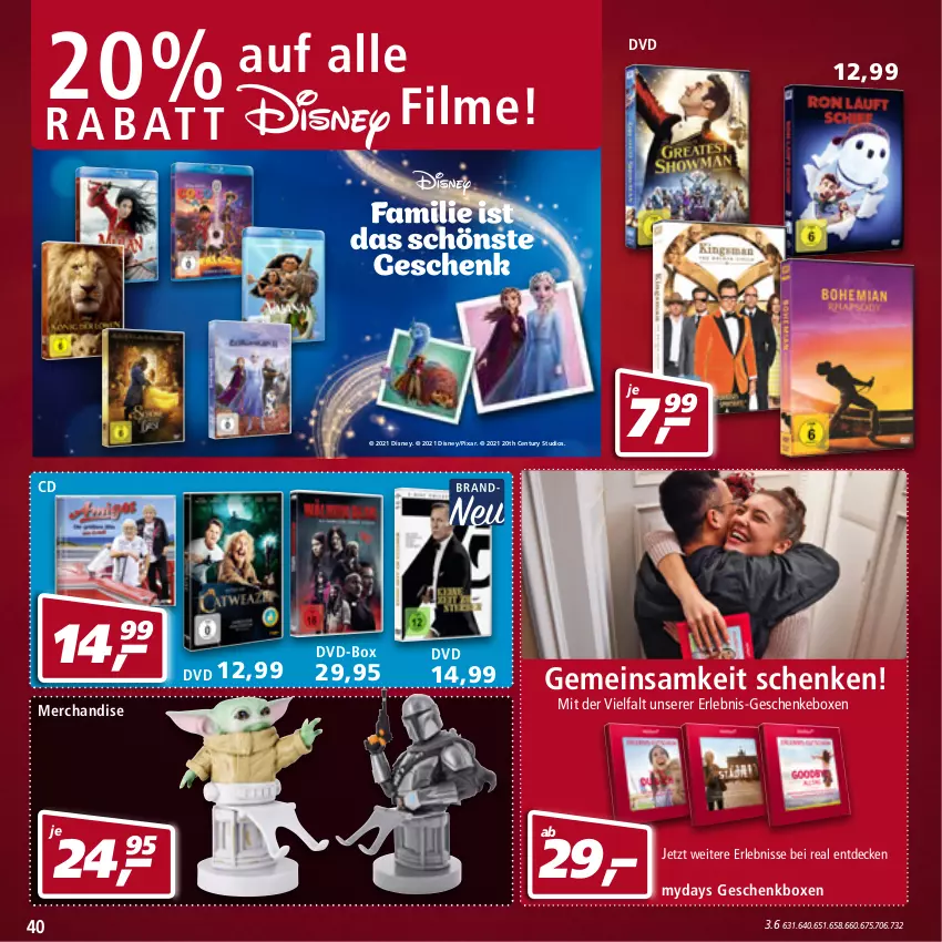 Aktueller Prospekt Real - Real Handzettel - von 20.12 bis 25.12.2021 - strona 40 - produkty: decke, disney, dvd, Geschenkbox, mydays