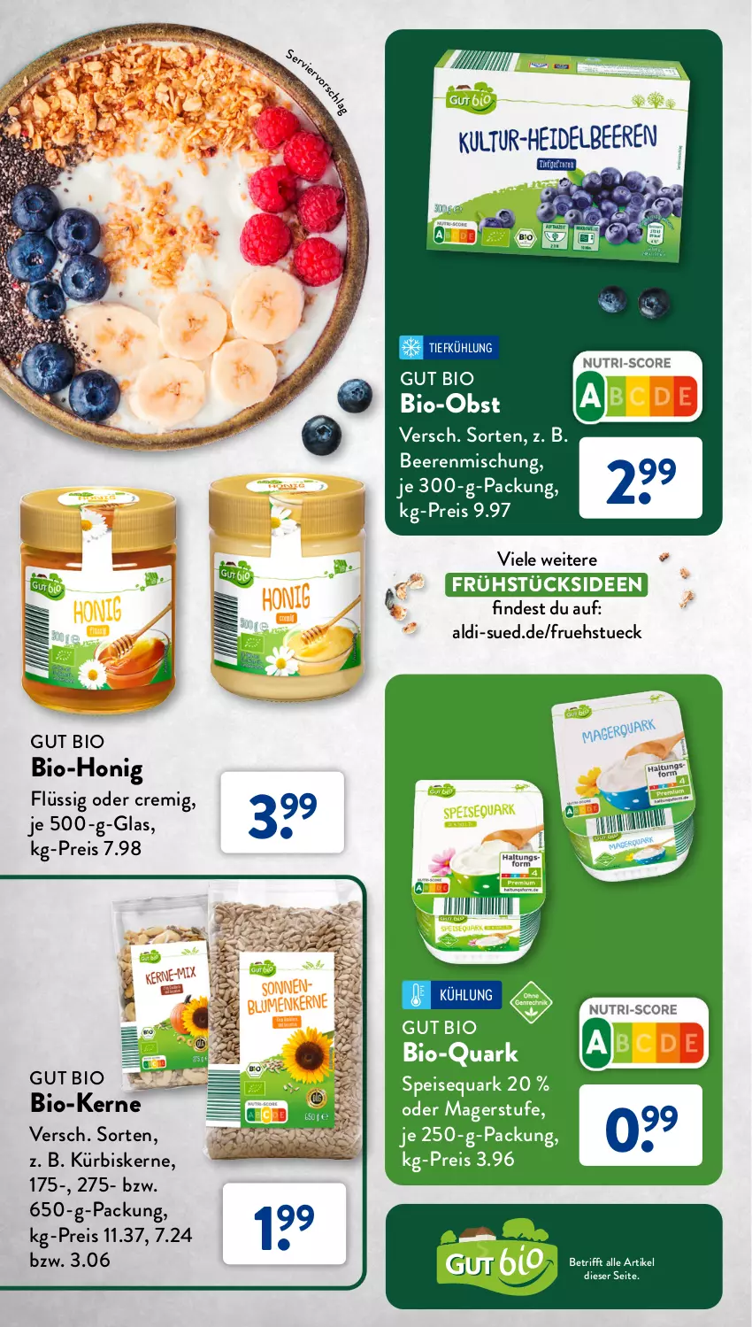 Aktueller Prospekt AldiSud - NUR NUR NATUR - BIO, DAS WEITER GEHT. - von 01.07 bis 31.07.2023 - strona 18 - produkty: aldi, beere, beeren, bio, Bio-Obst, eis, honig, je 250-g-packung, Kürbis, kürbiskerne, obst, quark, reis, speisequark, Ti